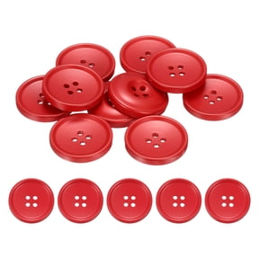 Uxcell 10pcs Sewing Button 28mm 4 Holes Resin Round Crafting Buttons, Deep Red