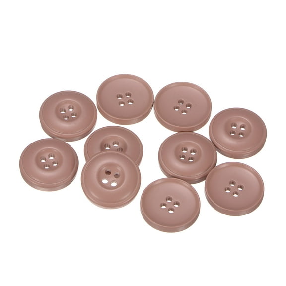 Uxcell 10pcs Sewing Buttons 1"(25mm) Resin Round 4-Hole Craft Buttons for Coats Sweater Sewing Clothing, Dark Pink