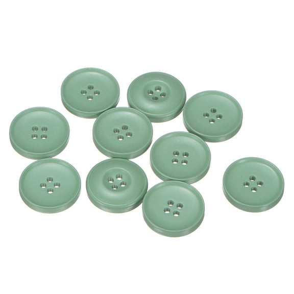 Uxcell 10pcs Sewing Buttons 1"(25mm) Resin Round 4-Hole Craft Buttons for Coats Sweater Sewing Clothing, Light Green