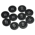 thumbnail image 1 of Uxcell Resin Sewing Buttons Round Flat 4-Hole Craft Buttons for Card Making Scrapbooking 10 Pcs Black 25mm, 1 of 5