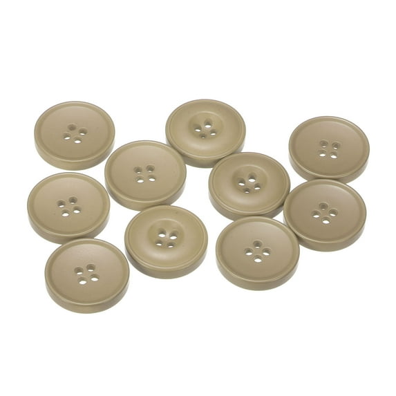 Uxcell Sewing Buttons Resin Round Flat 4-Hole Craft Buttons for Coats Sweater Sewing Clothing and DIY Light Tan 23mm