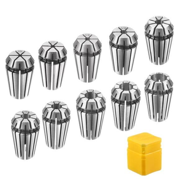 Uxcell 10pcs Spring Collet Chuck ER16 1/16" - 5/16" 65Mn Spring Steel Precision Router Collets for CNC Engraving Milling Lathe Tool