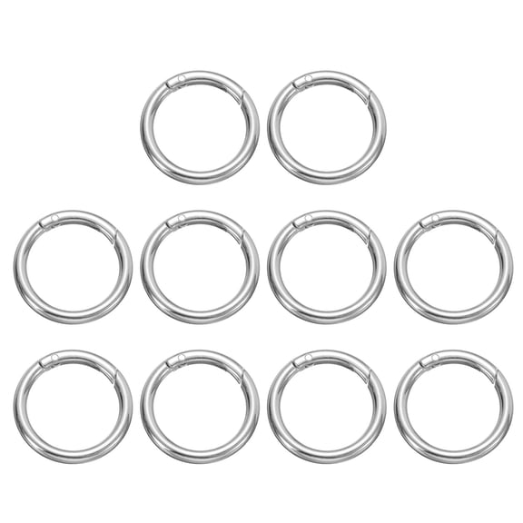 Uxcell 10pcs Spring O Ring Clip, Metal Spring Clasp Key Ring, 41mm Snap Buckle Accessories for DIY Crafts, Silver