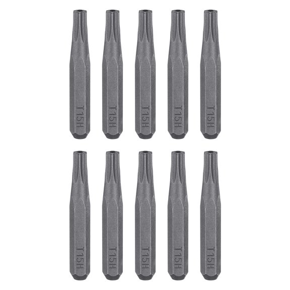Uxcell 10pcs T15H Torx Screwdriver Bit 5/32" Hex Magnetic Star 6 Point Head S2 Steel