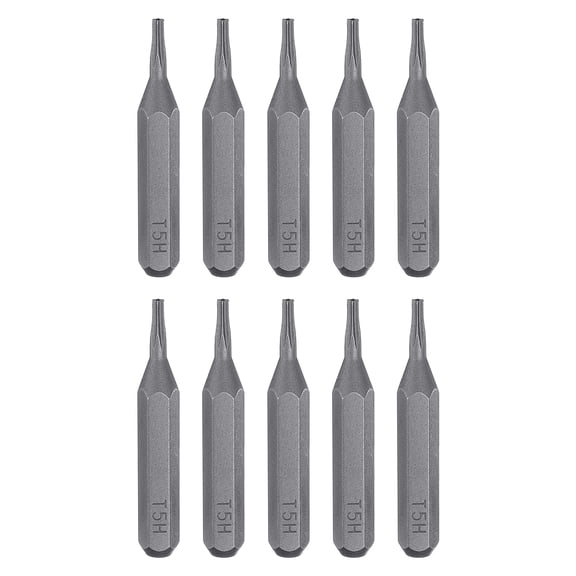 Uxcell 10pcs T5H Torx Screwdriver Bit 5/32" Hex Magnetic Star 6 Point Head S2 Steel