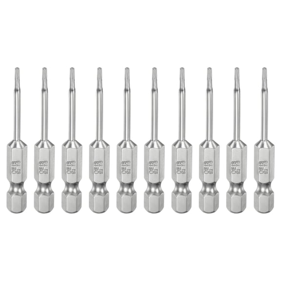 Uxcell 10pcs T6 Security Torx Bit 1/4" Hex Shank 2" S2 Steel Magnetic Tamper Resistant Star Bits Torx Head with Hole