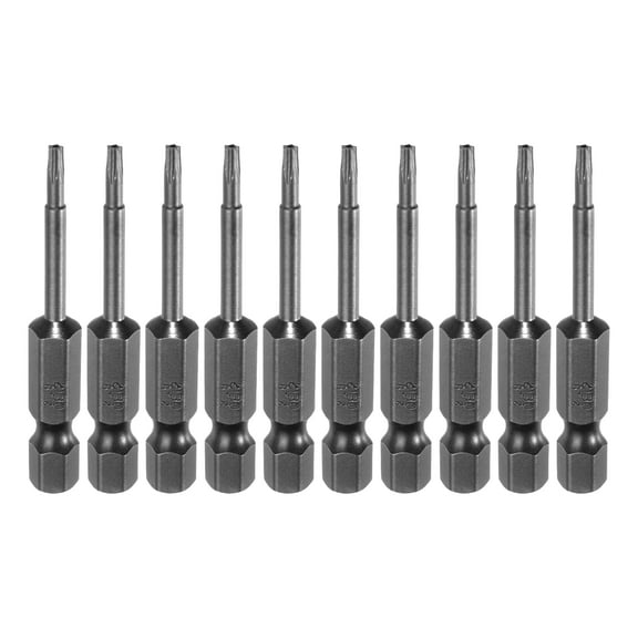 Uxcell 10pcs TS8 Magnetic Security Star 5 Point Torx Screwdriver Bit 1/4" Hex Shank 2" Length Screw Driver