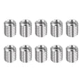 thumbnail image 1 of Uxcell 10pcs Thread Repair Inserts M10 x 1.5 Male to M6 x 1 Female Thread 12mm Long Stainless Steel Reducing Nuts Metric Self Tapping Sleeves, 1 of 7