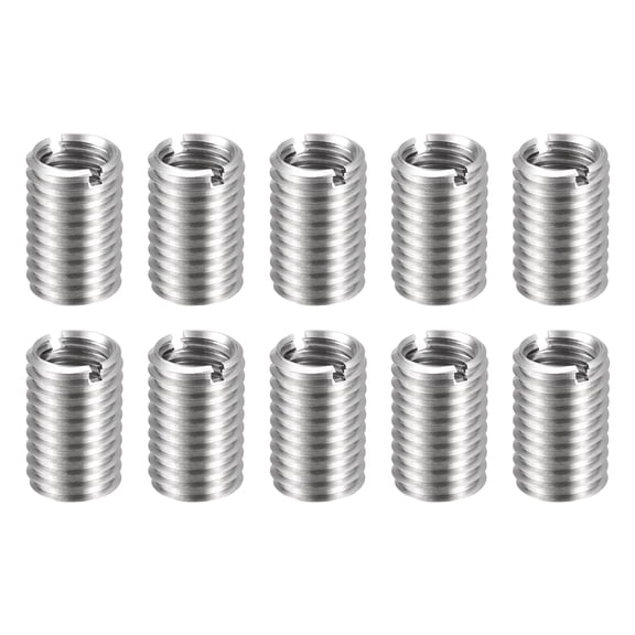 Uxcell 10pcs Thread Repair Inserts M12 x 1.75 Male to M10 x 1.5 Female Thread 20mm Long Stainless Steel Reducing Nuts Metric Self Tapping Sleeves