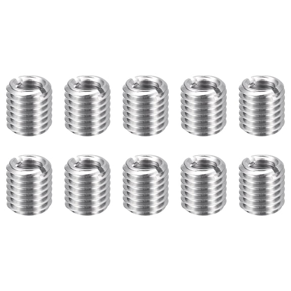 Uxcell 10pcs Thread Repair Inserts M12 x 1.75 Male to M8 x 1.25 Female Thread 12mm Long Stainless Steel Reducing Nuts Metric Self Tapping Sleeves