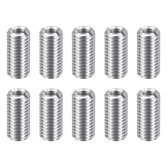 Uxcell 10pcs Thread Repair Inserts M12 x 1.75 Male to M8 x 1.25 Female Thread 25mm Long Stainless Steel Reducing Nuts Metric Self Tapping Sleeves