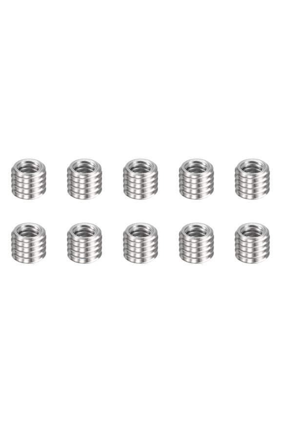 10pcs Thread Repair Inserts M3 x 0.5 Male to M2 x 0.4 Female Thread 2.5mm Long Stainless Steel Reducing Nuts Metric Self Tapping Sleeves
