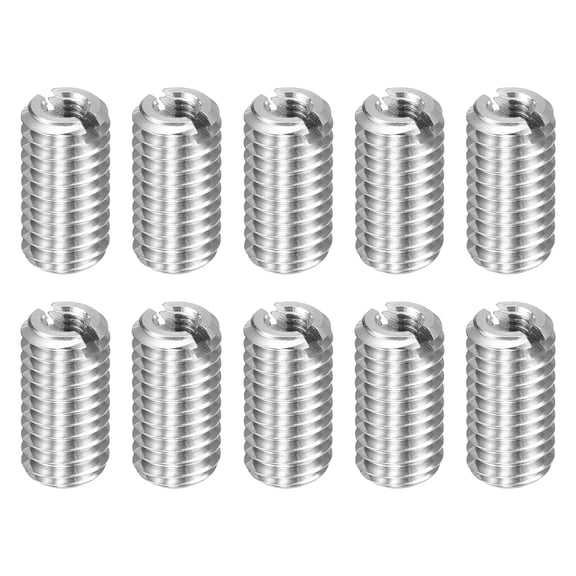 Uxcell 10pcs Thread Repair Inserts M6 x 1 Male to M3 x 0.5 Female Thread 12mm Long Stainless Steel Reducing Nuts Metric Self Tapping Sleeves