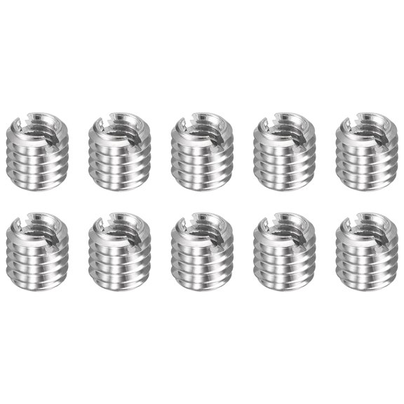 Uxcell 10pcs Thread Repair Inserts M6 x 1 Male to M4 x 0.7 Female Thread 6mm Long Stainless Steel Reducing Nuts Metric Self Tapping Sleeves