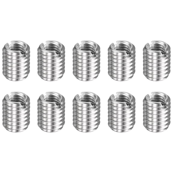Uxcell 10pcs Thread Repair Inserts M8 x 1.25 Male to M5 x 0.8 Female Thread 10mm Long Stainless Steel Reducing Nuts Metric Self Tapping Sleeves