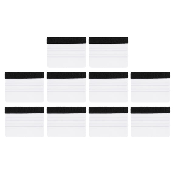 Uxcell 10pcs Vinyl Squeegee Felt Edge 4" Squeegee Felt Fabric Decal Vinyl Scraper Car Wallpaper Smoothing Tools Window Privacy Film Glass Tint Squeegee Installation, White