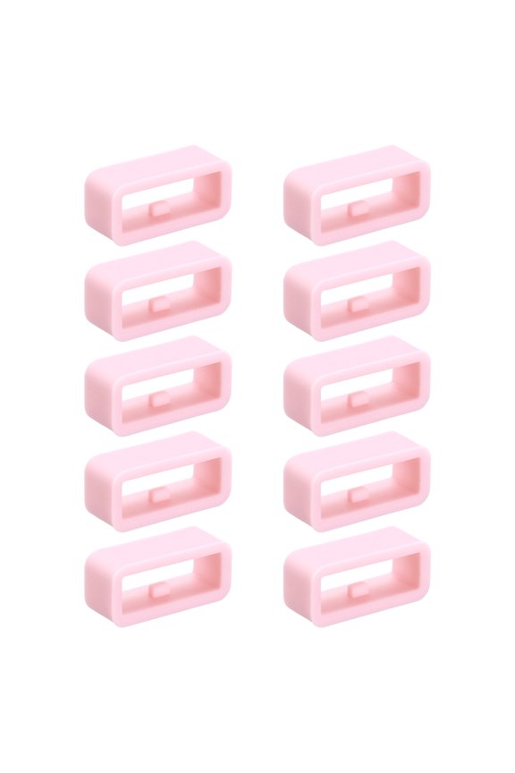 10pcs Watch Band Loops 16mm Silicone Watch Band Keeper Replacement Watch Strap Holder Retainer Wristwatch Strap Fastener Rings, Light Pink