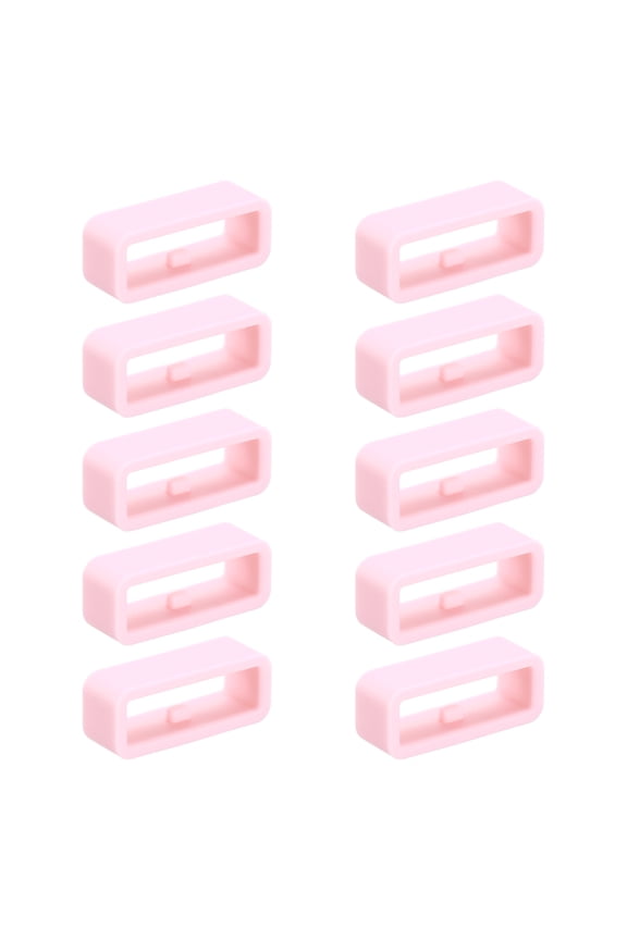 10pcs Watch Band Loops 18mm Silicone Watch Band Keeper Replacement Watch Strap Holder Retainer Wristwatch Strap Fastener Rings, Light Pink