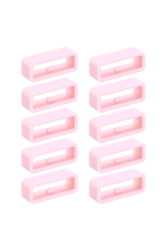 10pcs Watch Band Loops 20mm Silicone Watch Band Keeper Replacement Watch Strap Holder Retainer Wristwatch Strap Fastener Rings, Light Pink