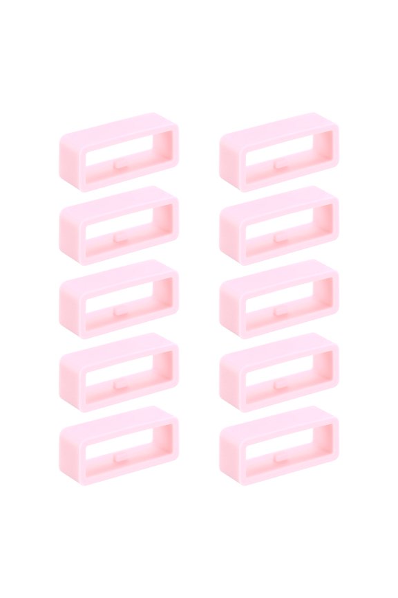 10pcs Watch Band Loops 22mm Silicone Watch Band Keeper Replacement Watch Strap Holder Retainer Wristwatch Strap Fastener Rings, Light Pink