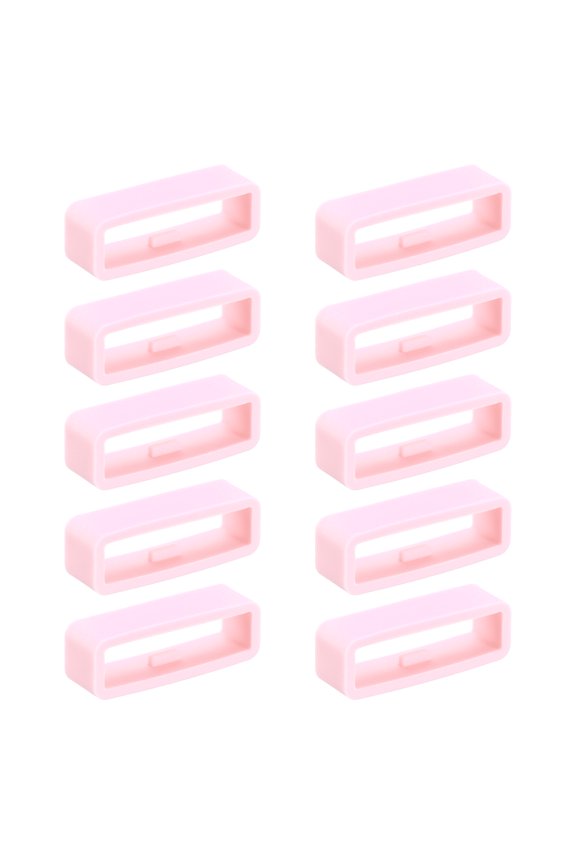 10pcs Watch Band Loops 26mm Silicone Watch Band Keeper Replacement Watch Strap Holder Retainer Wristwatch Strap Fastener Rings, Light Pink