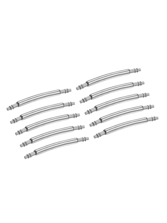 10pcs Watch Band Pins 15mm Curved Spring Bar Pin 1.3mm Dia Stainless Steel Double Flanged End Link Repair Kit for Watch Band Bracelet