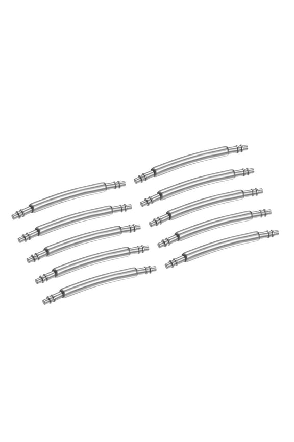10pcs Watch Band Pins 15mm Curved Spring Bar Pin 1.3mm Dia Stainless Steel Double Flanged End Link Repair Kit for Watch Band Bracelet