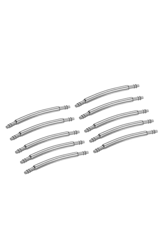 10pcs Watch Band Pins 17mm Curved Spring Bar Pin 1.5mm Dia Stainless Steel Double Flanged End Link Repair Kit for Watch Band Bracelet