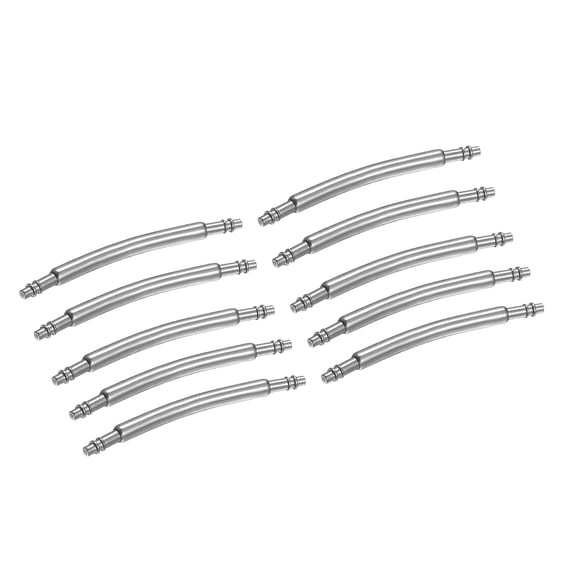 Uxcell 10pcs Watch Band Pins 17mm Curved Spring Bar Pin 1.8mm Dia Stainless Steel Double Flanged End Link Repair Kit for Watch Band Bracelet