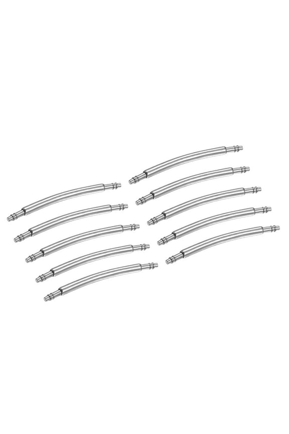 10pcs Watch Band Pins 19mm Curved Spring Bar Pin 1.3mm Dia Stainless Steel Double Flanged End Link Repair Kit for Watch Band Bracelet