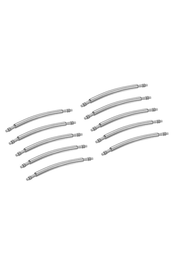 10pcs Watch Band Pins 20mm Curved Spring Bar Pin 1.3mm Dia Stainless Steel Double Flanged End Link Repair Kit for Watch Band Bracelet