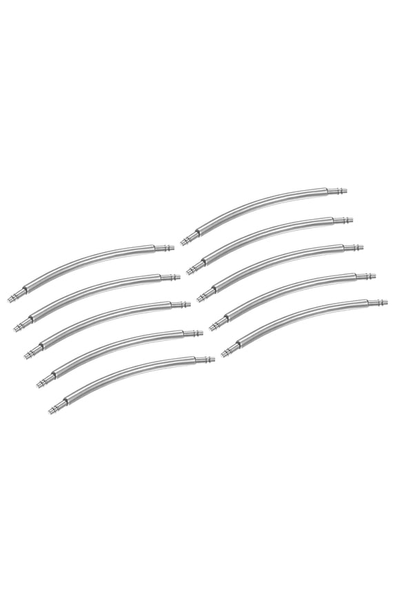 10pcs Watch Band Pins 27mm Curved Spring Bar Pin 1.8mm Dia Stainless Steel Double Flanged End Link Repair Kit for Watch Band Bracelet