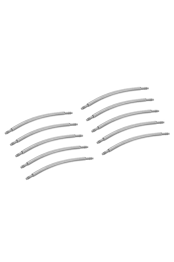 10pcs Watch Band Pins 28mm Curved Spring Bar Pin 1.8mm Dia Stainless Steel Double Flanged End Link Repair Kit for Watch Band Bracelet