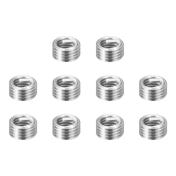 Uxcell 10pcs Wire Thread Inserts M1.6 x 0.35 x 1.5D Metric Helical Threaded Sleeve