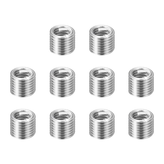 Uxcell 10pcs Wire Thread Inserts M1.6 x 0.35 x 2D Metric Helical Threaded Sleeve