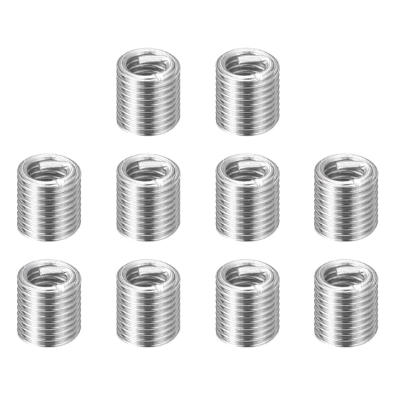 Uxcell 10pcs Wire Thread Inserts M1.6 x 0.35 x 3D Metric Helical Threaded Sleeve