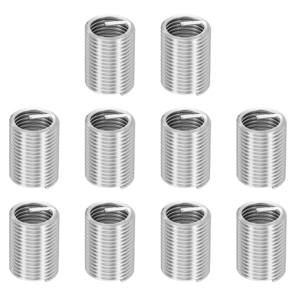 Uxcell 10pcs Wire Thread Inserts M16 x 2 x 2.5D Metric Helical Threaded Sleeve