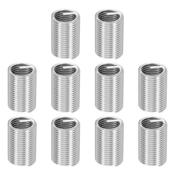 Uxcell 10pcs Wire Thread Inserts M16 x 2 x 3D Metric Helical Threaded Sleeve