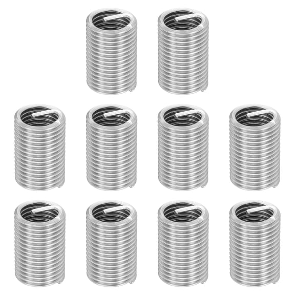 Uxcell 10pcs Wire Thread Inserts M18 x 2.5 x 2.5D Metric Helical Threaded Sleeve