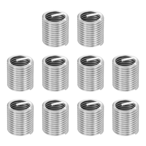 Uxcell 10pcs Wire Thread Inserts M18 x 2.5 x 2D Metric Helical Threaded Sleeve