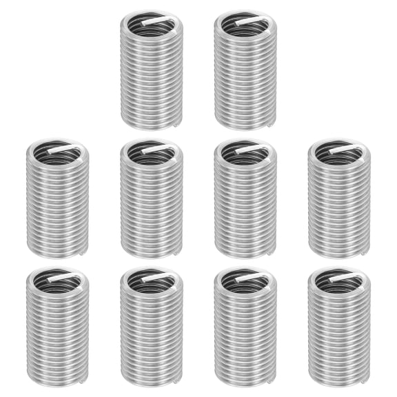 Uxcell 10pcs Wire Thread Inserts M18 x 2.5 x 3D Metric Helical Threaded Sleeve