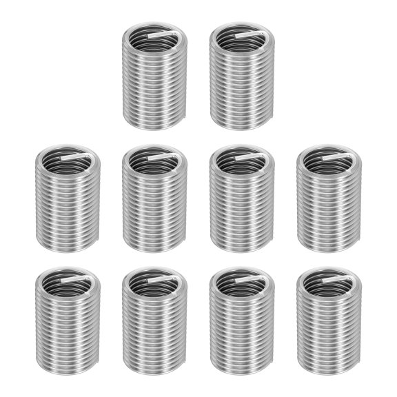 Uxcell 10pcs Wire Thread Inserts M20 x 2.5 x 2.5D Metric Helical Threaded Sleeve