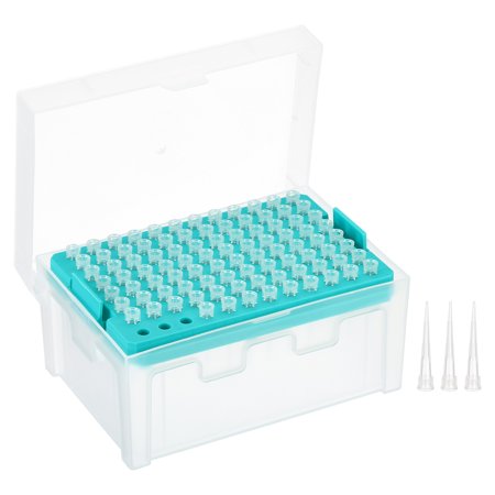 Uxcell 10ul Filtering Pipette Tips, 1 Set 96 Tips/Rack(Green) for Laboratory, Clear