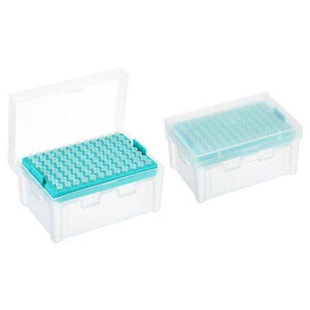 Uxcell 10ul Filtering Pipette Tips, 2 Sets 96 Tips/Rack(Green) for Laboratory, Clear
