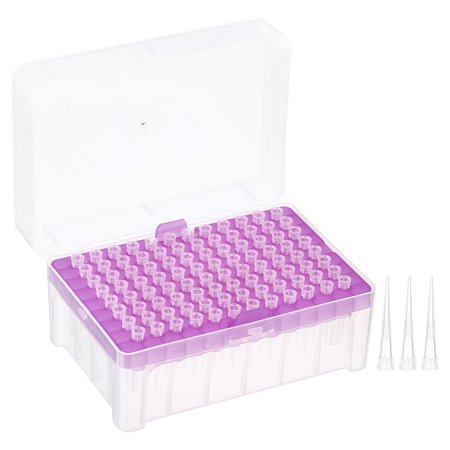 Uxcell 10ul PE Filtering Pipette Tips, 1 Set 96 Tips/Rack(Rose Red) for Laboratory, Clear