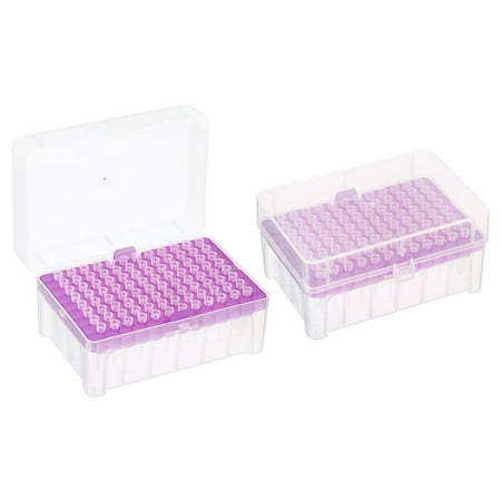 Uxcell 10ul PE Filtering Pipette Tips, 2 Sets 96 Tips/Rack(Rose Red) for Laboratory, Clear