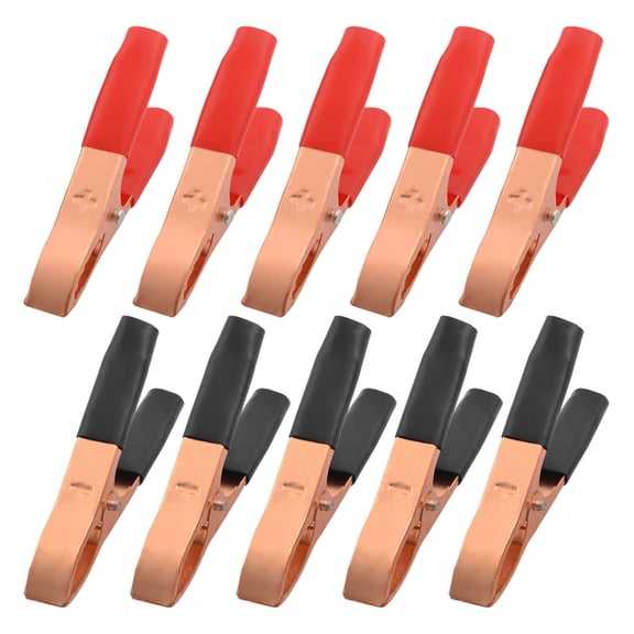 Uxcell 10x 30A Insulating Plastic Coated Test Probe Alligator Clips Clamps 75mm