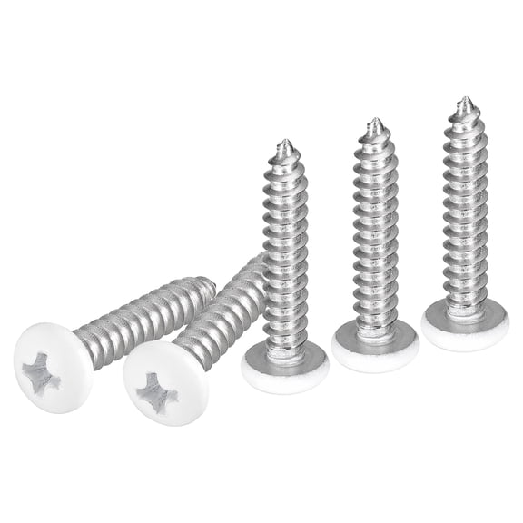 Uxcell #10x1" Silver Screws - 50Pack - 304 Stainless Steel Pan Head Phillips Screw