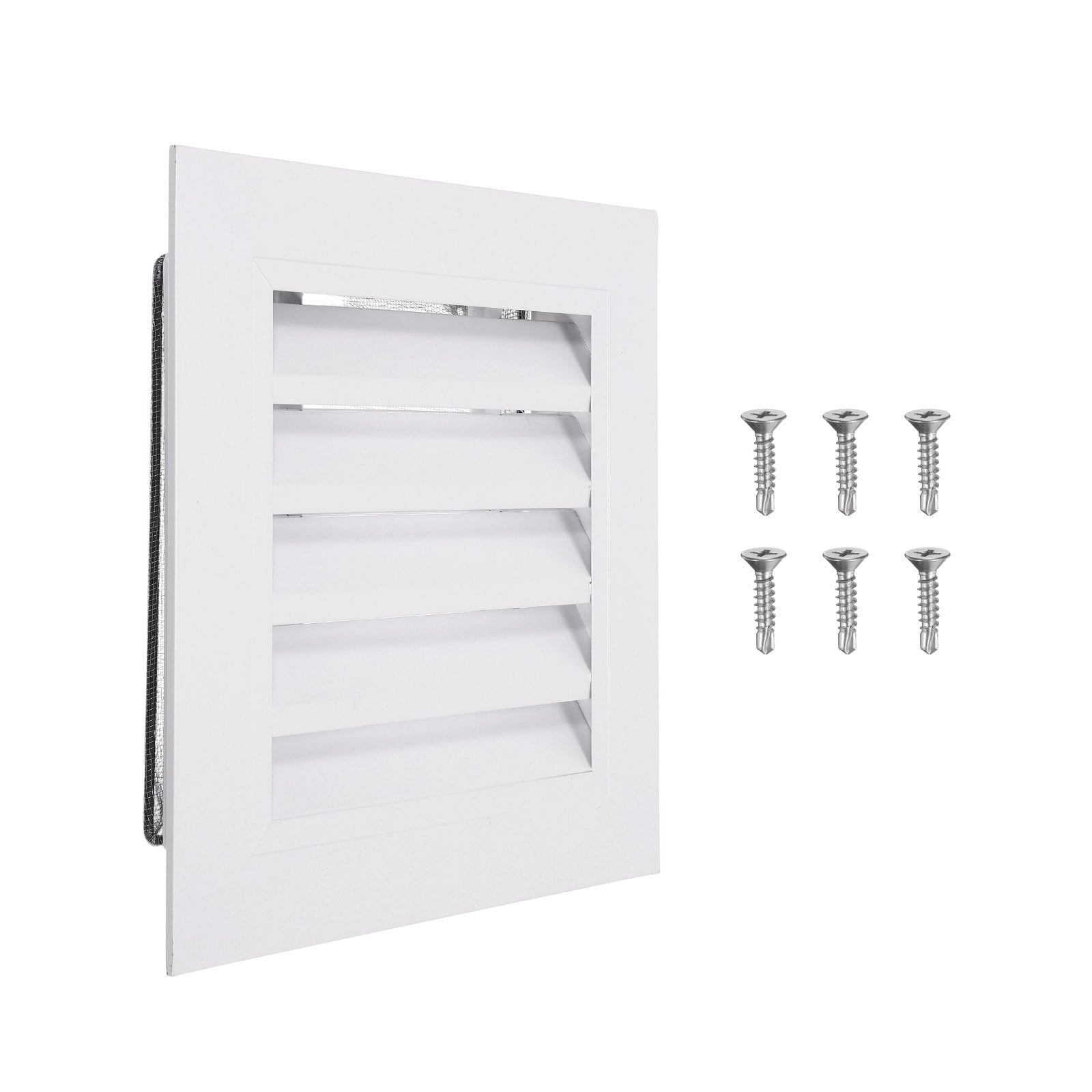 Uxcell 10x10 Inch Gable Vent, 1PCS Aluminum Alloy Wall Shed Vents with Strainer, White
