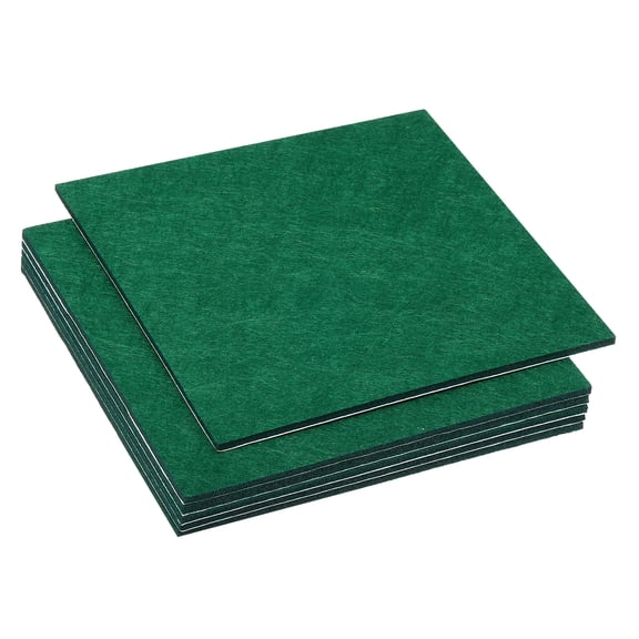 Uxcell 10x10 Inch Lamp Base Felt, 6Pcs 3mm Thickness Square Soft Adhesive Non-slip Backed Felt Dark Green